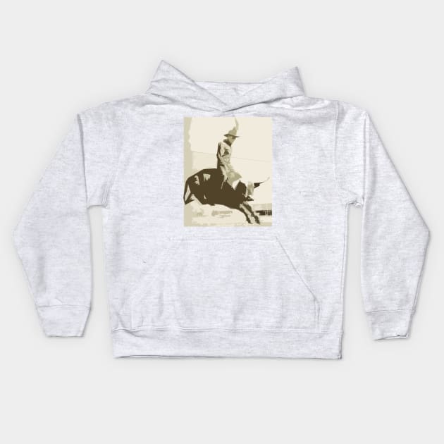 Rodeo Bull riding Kids Hoodie by ArianJacobs